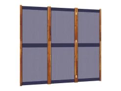 Sale Tabique divisorio de 3 paneles oscuro 210x180 cm Azul