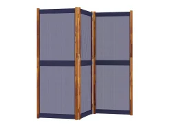 Sale Tabique divisorio de 3 paneles oscuro 210x180 cm Azul