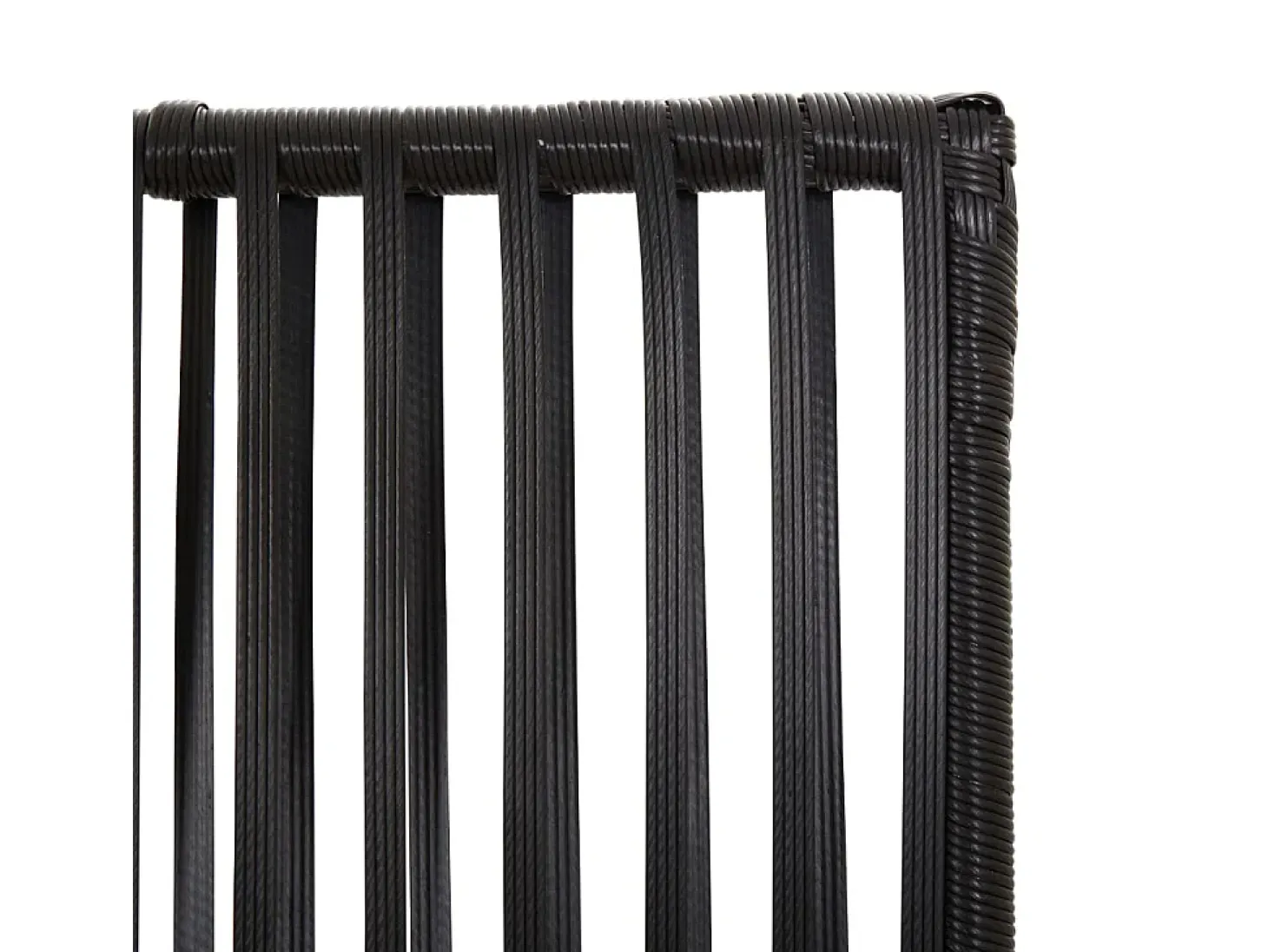 Tabique divisorio de 5 paneles de mimbre de resina negra