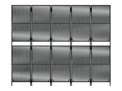 Tabique divisorio de 5 paneles de mimbre de resina negra