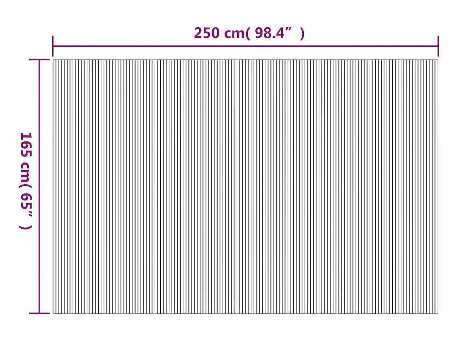 Tabique divisorio de bambú blanco 250 x 165 cm