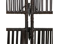 Tabique divisorio de mimbre de resina marrón de 6 paneles
