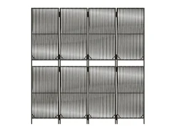 Sale Tabique divisorio de mimbre de resina de 4 paneles Gris