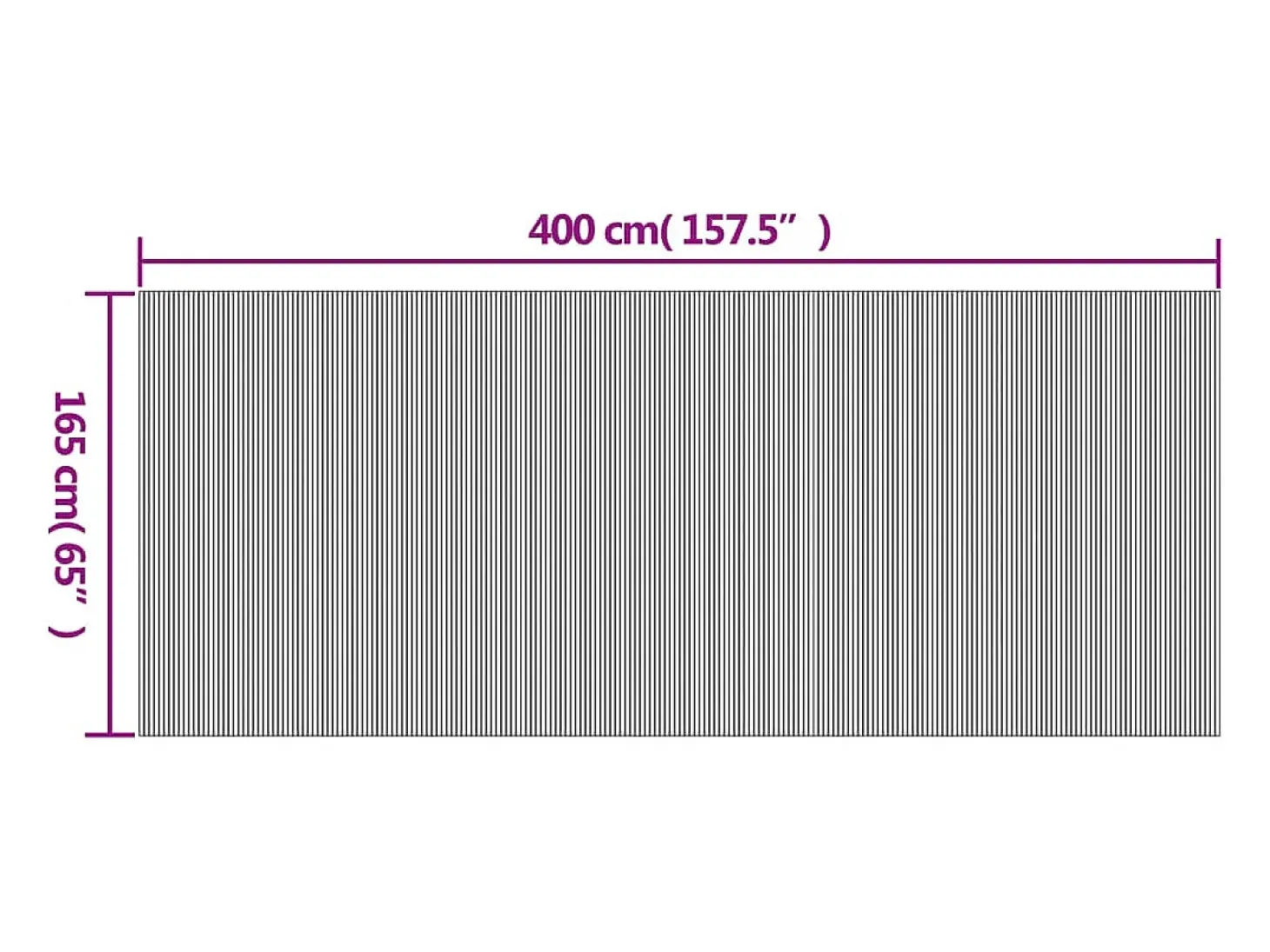 Tabique divisorio marrón 165x400 cm bambú