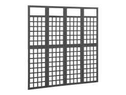 Tabique divisorio/celosía de 4 paneles de madera maciza de abeto