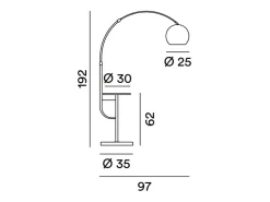 Hot Tableau - Lámpara de pie LED de latón bruñido, 1 casquillo E27 máx. 60 W, 192 cm de altura, regulable en altura 180° - Perenz Dorado