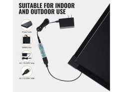 Cuadro^Tablero de Escritura de Mensajes a LED SucceBuy 40,5 x 60,5 cm, con Marcadores y Teléfono Negro