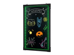 Cuadro^Tablero de Escritura de Mensajes a LED SucceBuy 40,5 x 60,5 cm, con Marcadores y Teléfono Negro