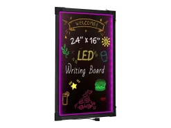 Cuadro^Tablero de Escritura de Mensajes a LED SucceBuy 40,5 x 60,5 cm, con Marcadores y Teléfono Negro