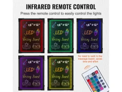 Clearance Tablero de Escritura de Mensajes con LED SucceBuy, 40,5 x 30,2 cm Iluminado y Borrable, para la Casa, la Tienda de Bodas Negro