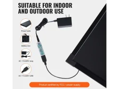 Clearance Tablero de Escritura de Mensajes con LED SucceBuy, 40,5 x 30,2 cm Iluminado y Borrable, para la Casa, la Tienda de Bodas Negro