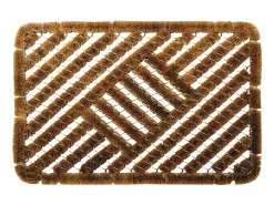 Sale Tapete de Rejilla de Coco y Metal 40x60cm - Fibras Naturales Reforzadas con Metal Marru00f3n