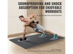 Felpudo^Tapete Entrelazado SucceBuy de 1.4 cm de Grosor para Gimnasio, 25 Piezas, Superficie de Goma, Blanco y Negro