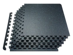 Tapete Entrelazado SucceBuy de 1.4 cm de Grosor para Gimnasio, 25 Piezas, Superficie de Goma, Color Negro y Azul