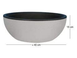 Best Riviera Taza para maceta - granito - piedra Gris