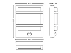 TechBrey Aplique de Pared LED con Sensor Movimiento 12W PHILIPS Petronia