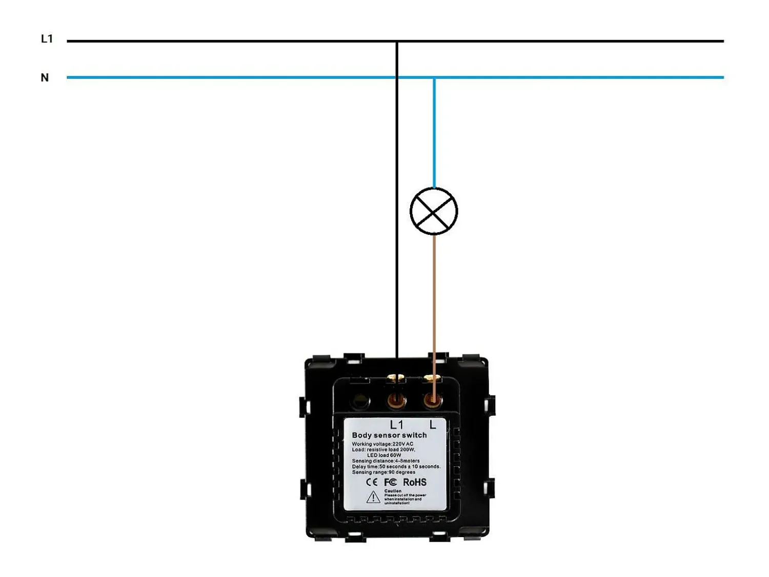 Clearance Ledkia TechBrey Interruptor Detector de Movimiento IR para Mecanismo Modern Negro