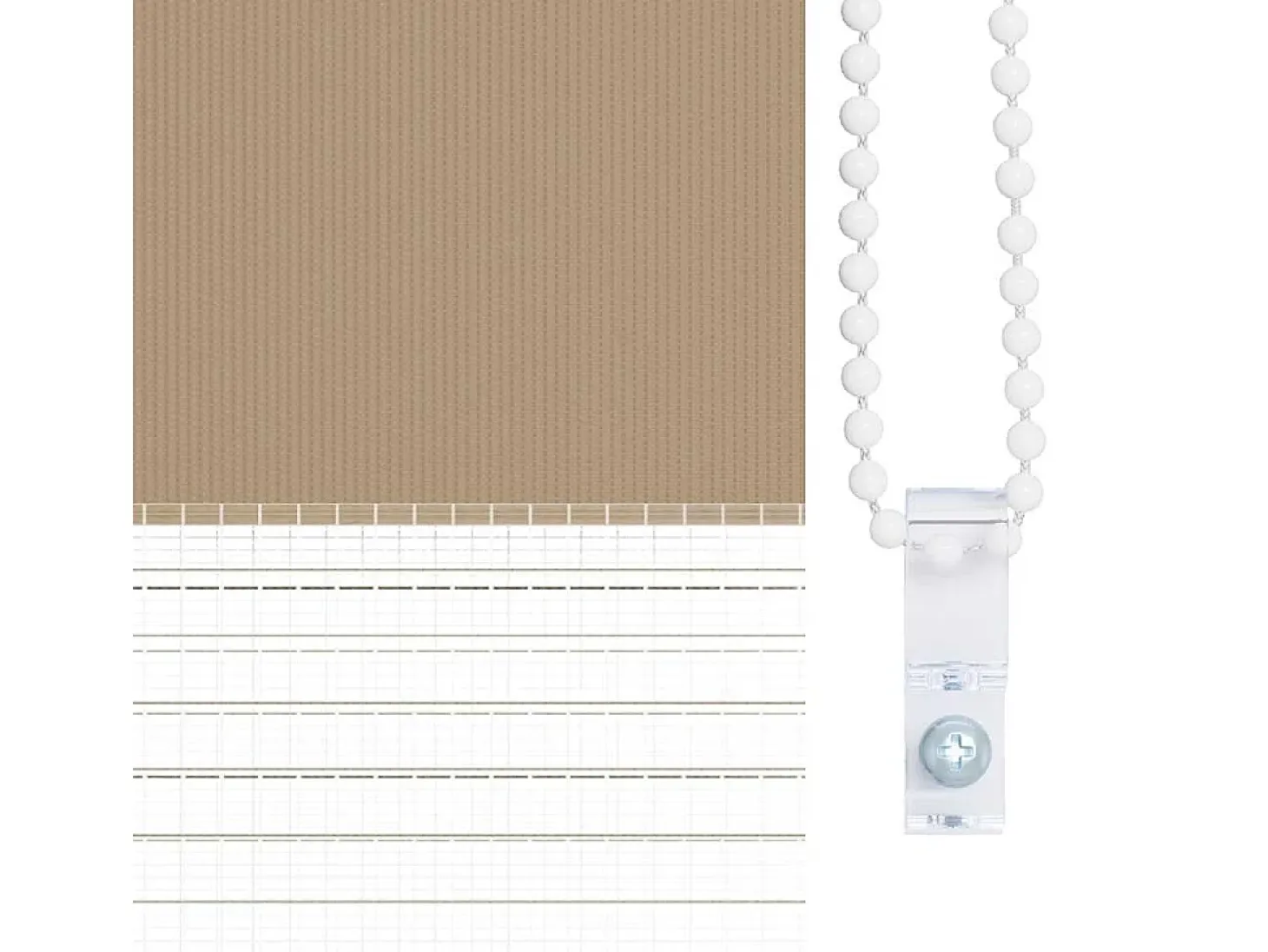 Tela para persiana cebra color marrón arena, ancho 22", poliéster