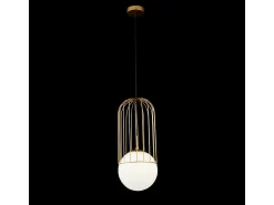 Outlet Maytoni Telford Lámpara Colgante de Techo Cage Oro, 1 Luz, E27 Dorado