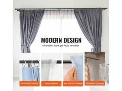 Tendones de Cortinas de Doble Vara SucceBuy, Longitud Ajustable de 36 a 72 Pulgadas, Terminos de Tapón