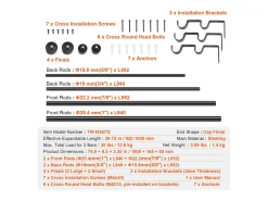Tendones de Cortinas de Doble Vara SucceBuy, Longitud Ajustable de 36 a 72 Pulgadas, Terminos de Tapón