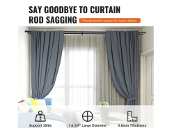 Tendones de Cortinas de Doble Vara SucceBuy, Longitud Ajustable de 36 a 72 Pulgadas, Terminos de Tapón
