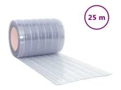Tira de cortina para puertas PVC transparente 300x2,6 mm 25 m ES898359