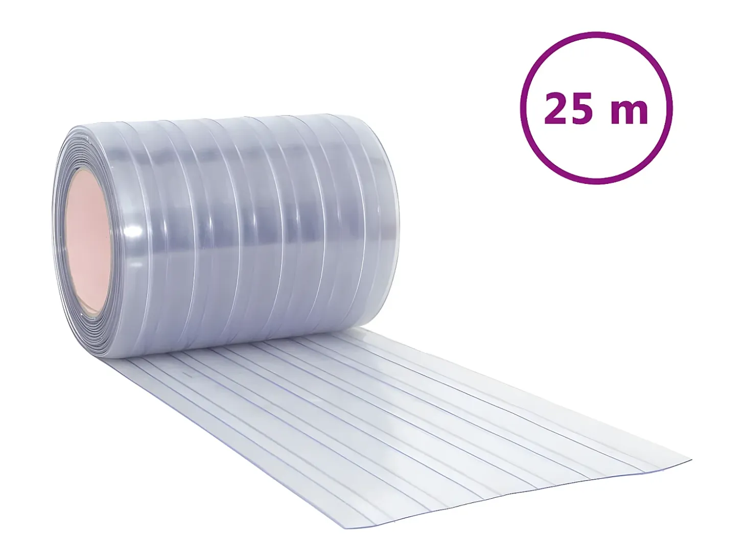 Tira de cortina para puertas PVC transparente 300x2,6 mm 25 m ES898359