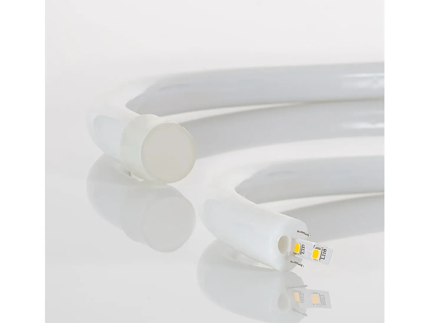 Tira LED Neón Regulable 220V Amarillo Circular 360 9W/m Corte 100cm IP67 a Medida 5 m