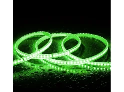 Tira LED Regulable 220V SMD 120 LED/m Color 8.5W/m Ancho 12mm Corte 20cm IP65 a Medida Verde 15 m