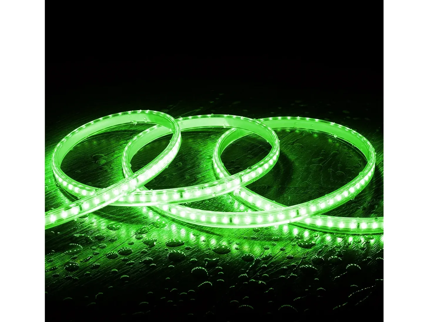 Tira LED Regulable 220V SMD 120 LED/m Color 8.5W/m Ancho 12mm Corte 20cm IP65 a Medida Verde 15 m