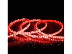 Tira LED Regulable 220V SMD 120 LED/m Color 8.5W/m Ancho 12mm Corte 20cm IP65 a Medida Rojo 10 m