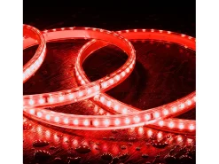 Tira LED Regulable 220V SMD 120 LED/m Color 8.5W/m Ancho 12mm Corte 20cm IP65 a Medida Rojo 10 m