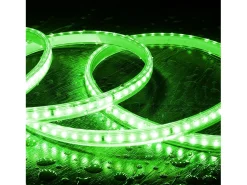 Tira LED Regulable 220V SMD 120 LED/m Color 8.5W/m Ancho 12mm Corte 20cm IP65 a Medida Verde 5 m