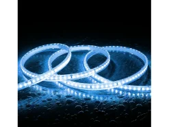 Tira LED Regulable 220V SMD 120 LED/m Color 8.5W/m Ancho 12mm Corte 20cm IP65 a Medida Azul 1 m