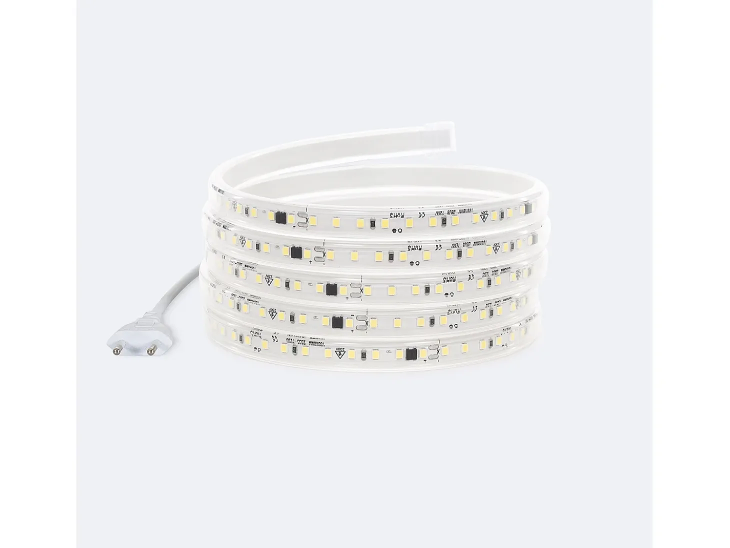 Tira LED Regulable 220V SMD Autorectificada 120 LED/m 10W/m 1000lm/m Ancho 12mm Corte 10cm IP65 a Medida 2700K Blanco Cálido 10 m