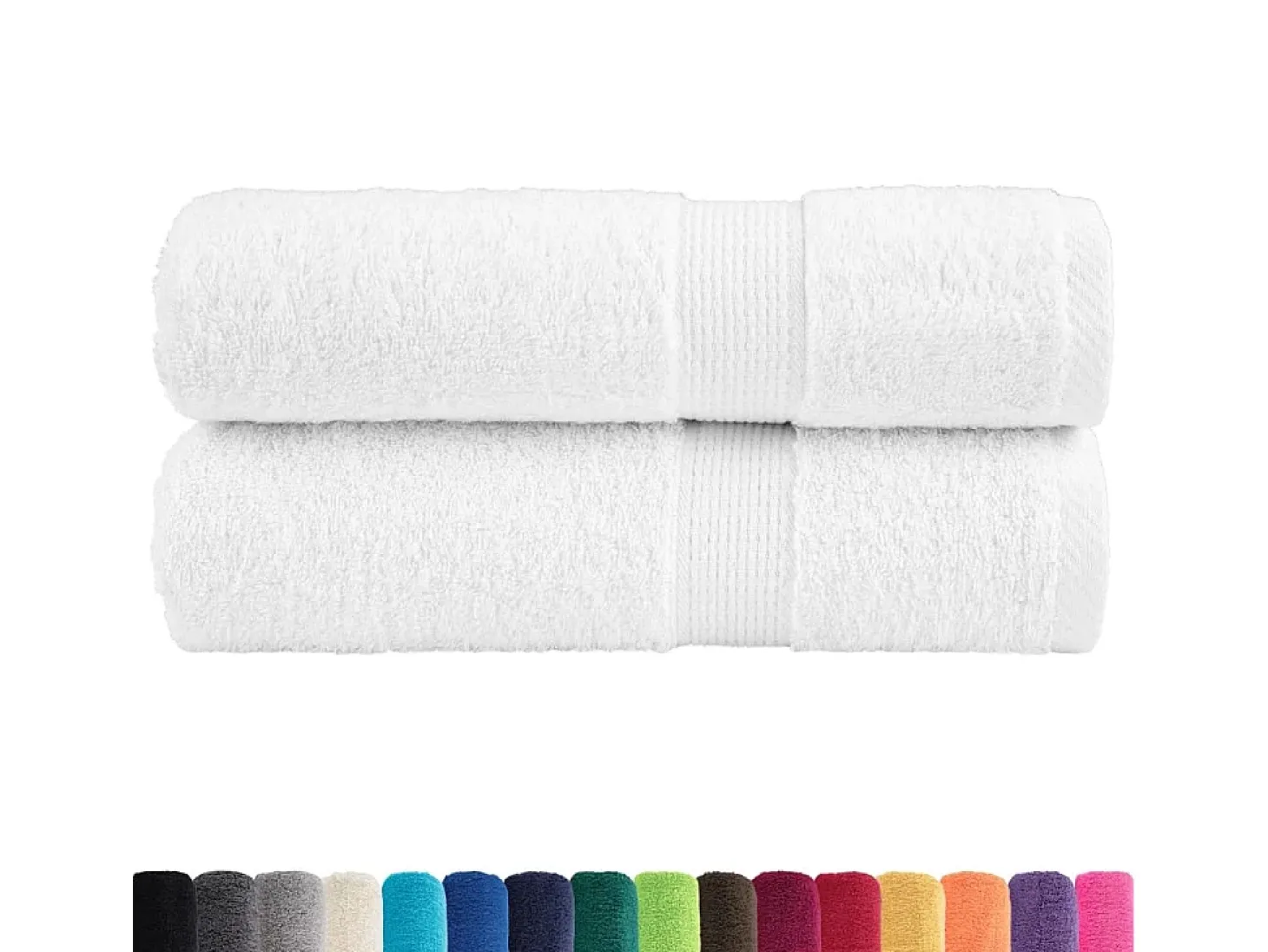 Toallas baño 2 uds 100% algodón blanco 100x150 cm 600 gsm ES951567
