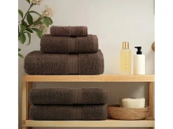Toallas de baño 4 uds 100% algodón marrón 100x150 cm 600 gsm ES937098 Marru00f3n