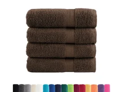 Toallas de baño 4 uds 100% algodón marrón 100x150 cm 600 gsm ES937098 Marru00f3n