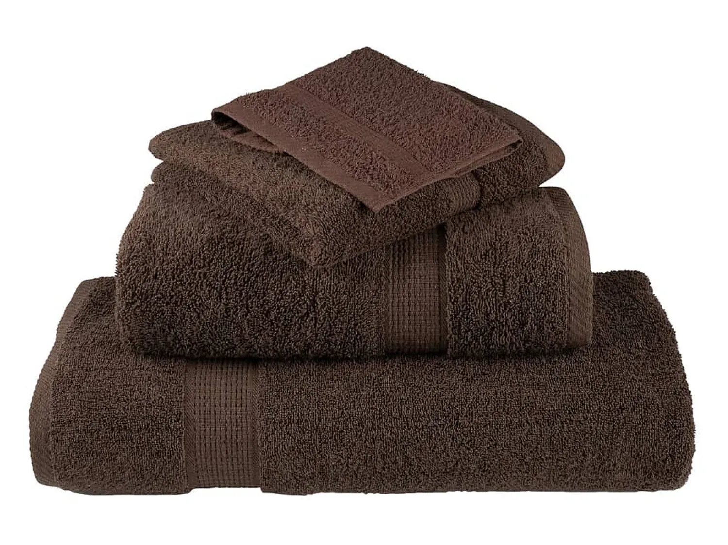 Toallas de baño 4 uds 100% algodón marrón 100x150 cm 600 gsm ES937098 Marru00f3n