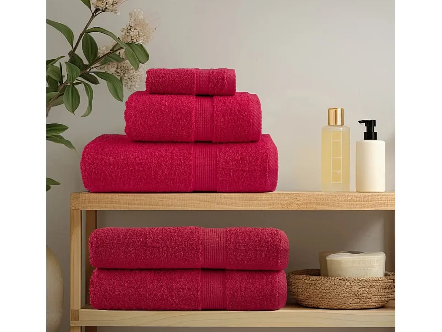 Toallas de baño 10 uds 100% algodón verde 100x150 cm 600 gsm ES909844
