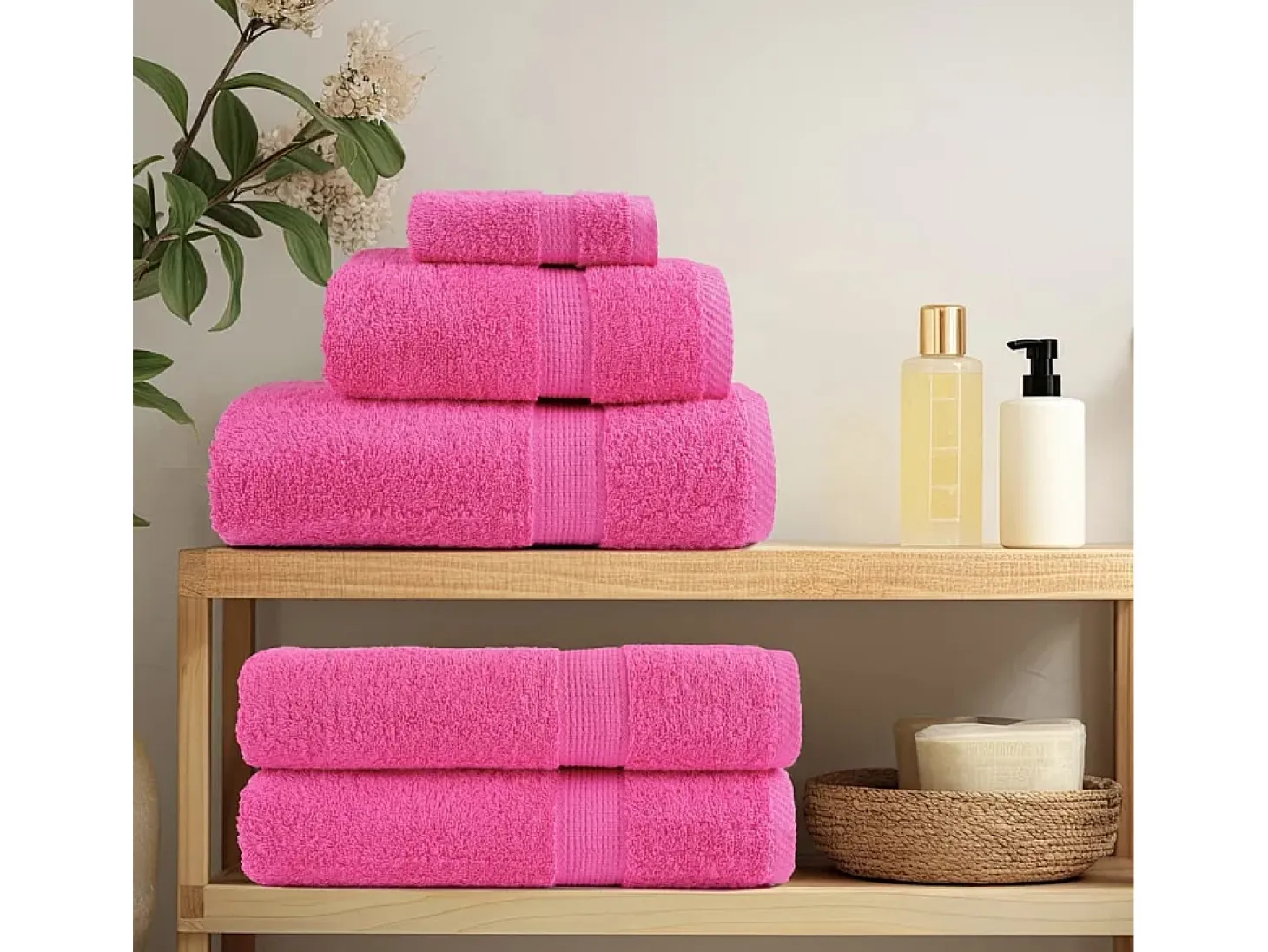 Toallas de baño 10 uds 100% algodón verde 100x150 cm 600 gsm ES374187