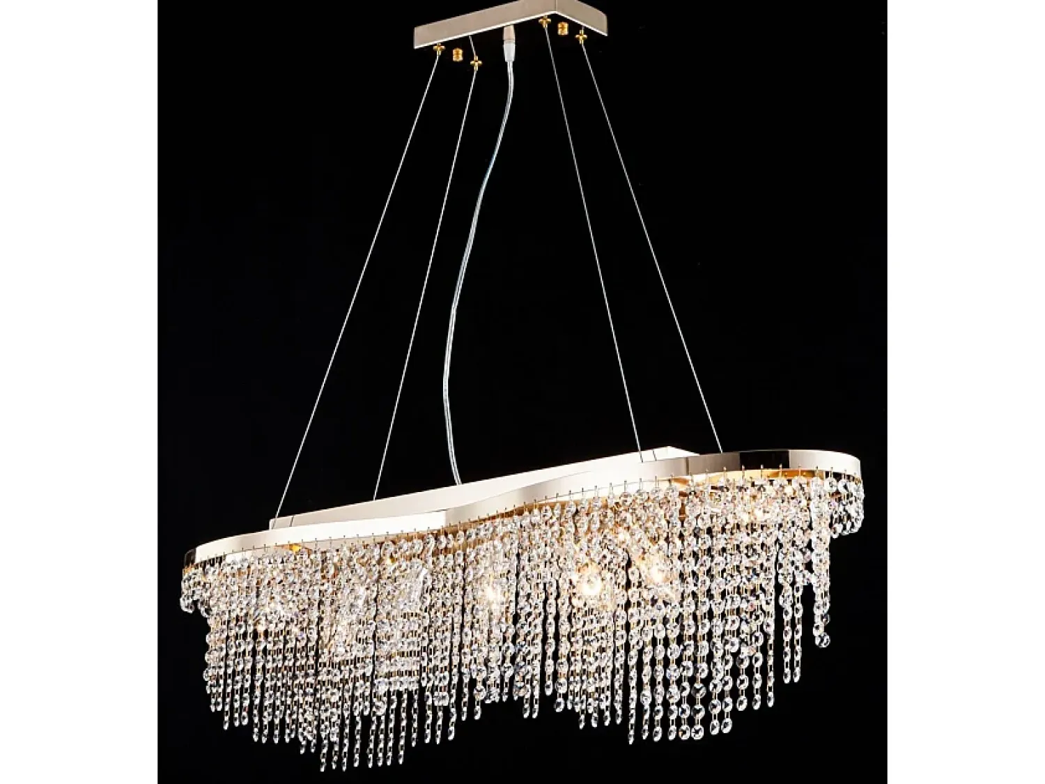 New Maytoni Toils Lámpara Colgante de Techo Oro y Cristal, 7 Luces, E14 Dorado