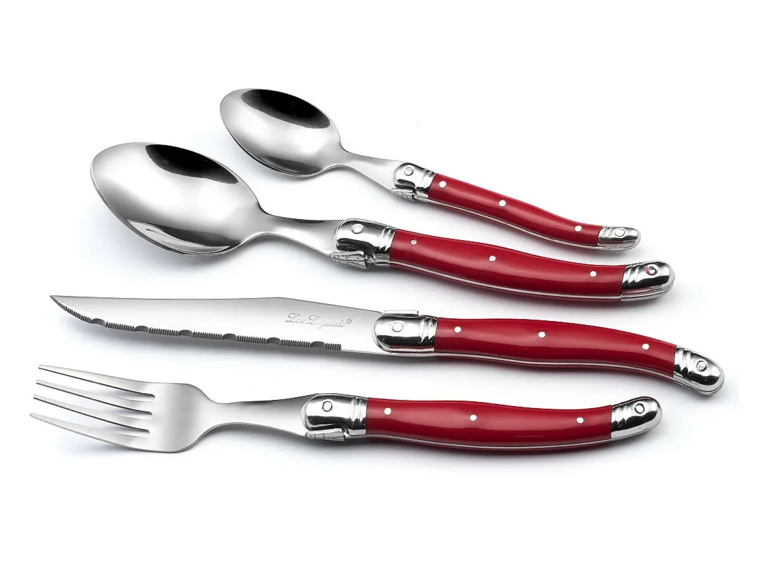 Clearance Lou Laguiole Tradition - Cubertería de 24 piezas Rojo