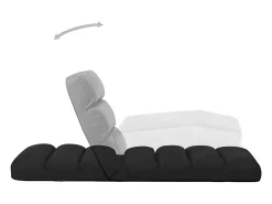 Outlet vidaxl Tumbona de suelo plegable de cuero sintético Negro