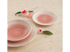 Vajilla^Vajilla Velvet Quid 18 piezas 6 servicios cerámica Rosa