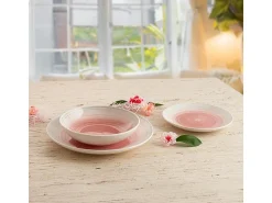 Vajilla^Vajilla Velvet Quid 18 piezas 6 servicios cerámica Rosa