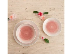 Vajilla^Vajilla Velvet Quid 18 piezas 6 servicios cerámica Rosa