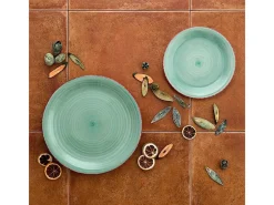 Vajilla Vita Aqua Quid 18 piezas gres azul