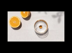 New Vaso Bilia Zafferano de vidrio borosilicato, juego de 6 piezas, color oro Amarillo